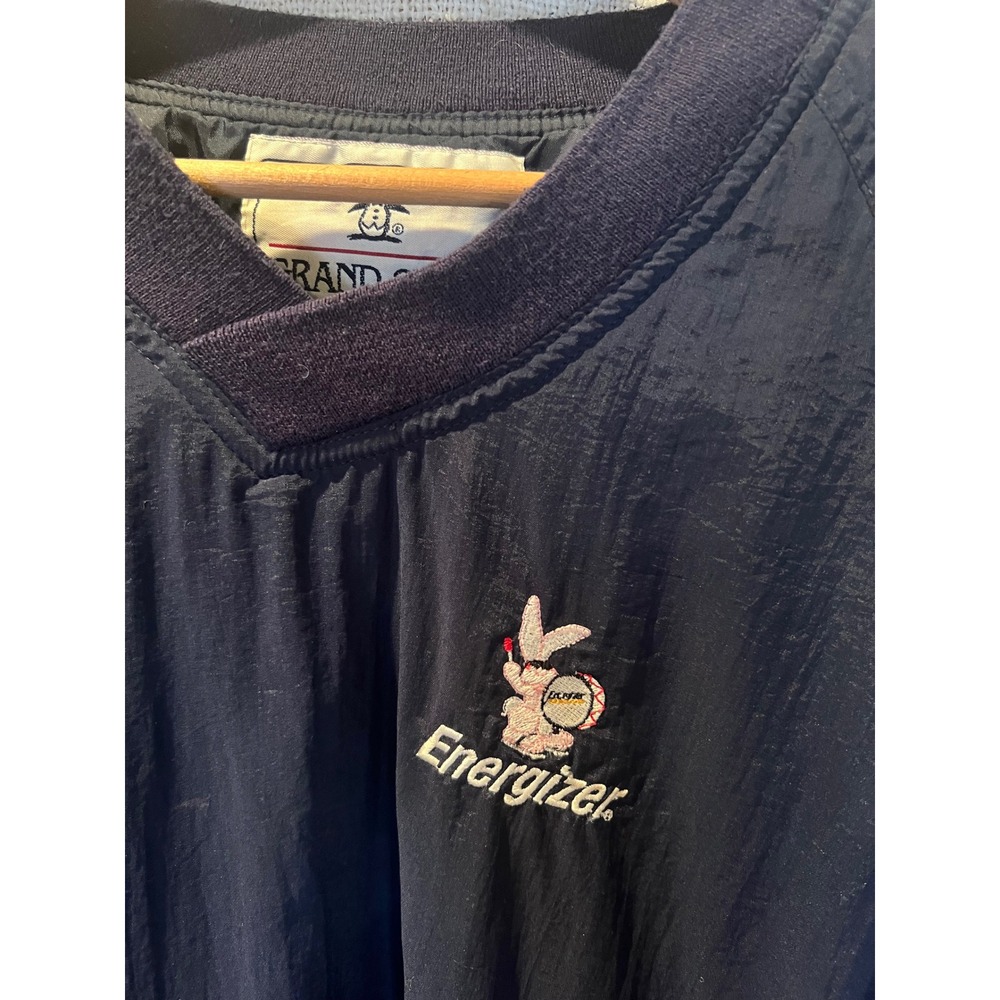 Grand Slam Vintage 90s Energizer Bunny Navy V-Neck Windbreaker Mens L 90's Promo